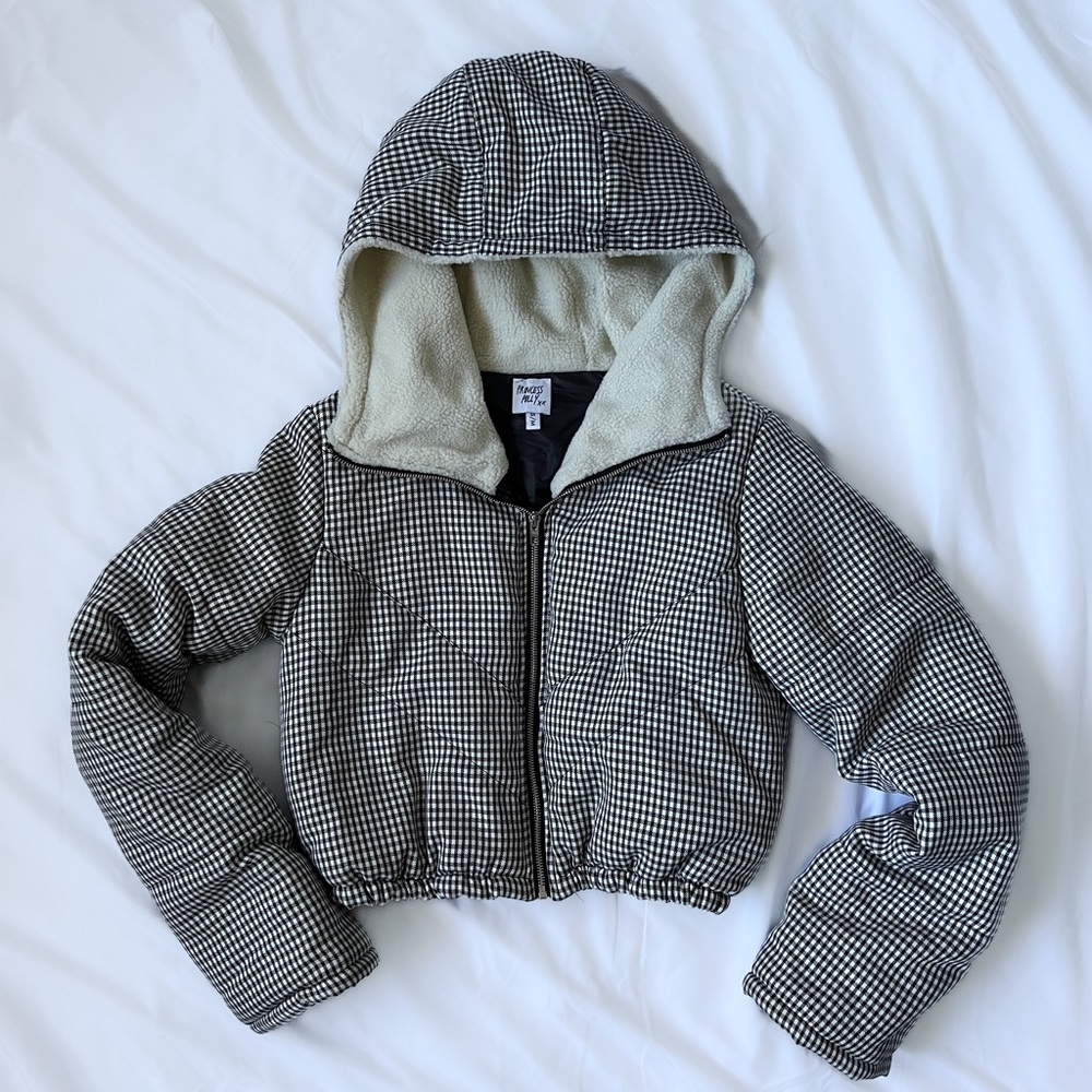 Princess Polly The Keir Puffer Jacket Black/White